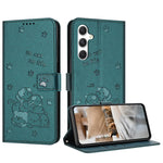 Custodia in pelle per telefono con gattino in rilievo e cordino, For Samsung Galaxy A56 5G, For Samsung Galaxy A36 5G, For Samsung Galaxy A16 5G, For Samsung Galaxy A06 4G