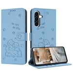 Custodia in pelle per telefono con gattino in rilievo e cordino, For Samsung Galaxy A56 5G, For Samsung Galaxy A36 5G, For Samsung Galaxy A16 5G, For Samsung Galaxy A06 4G