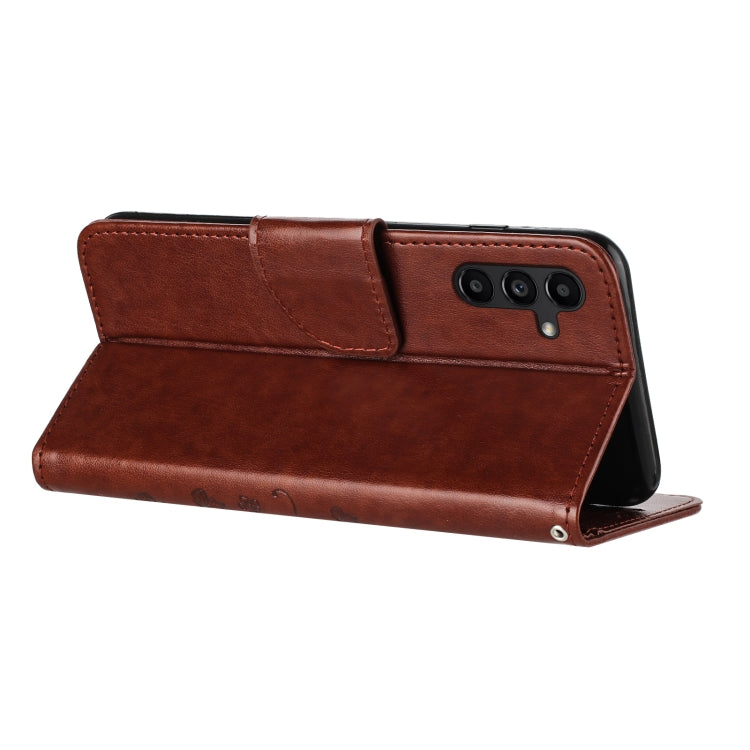 Custodia in pelle con motivo farfalla per Samsung Galaxy A36 5G e A06 4G