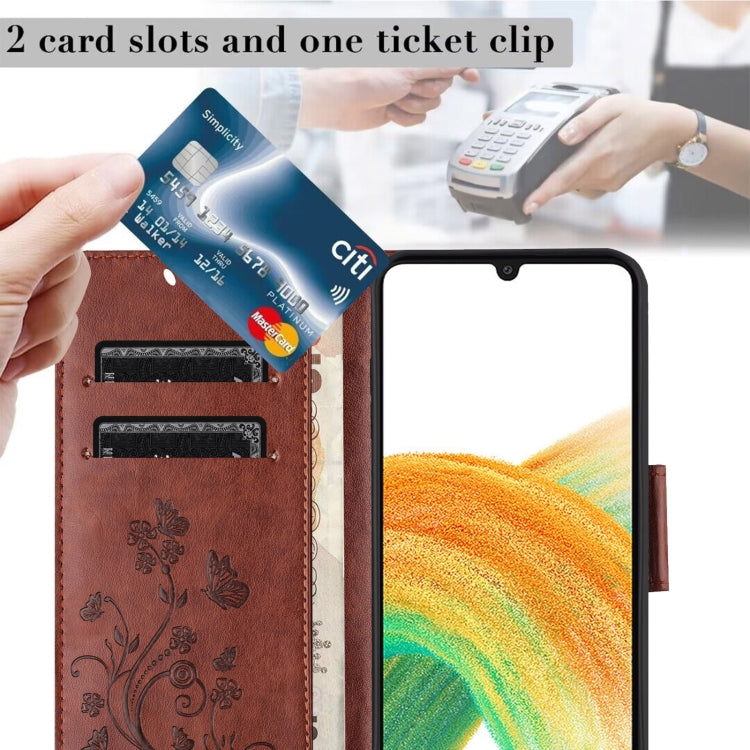 Custodia in pelle con motivo farfalla per Samsung Galaxy A36 5G e A06 4G