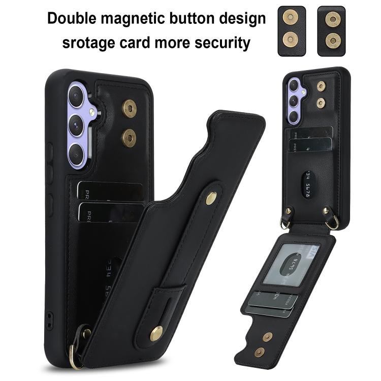 Custodia portafoglio con cinturino verticale per Samsung Galaxy S26+, S26 Ultra
