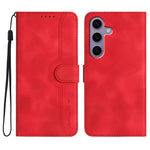 Custodia in pelle con motivo a cuore per Samsung Galaxy S25 FE, S25, S25+ e S25