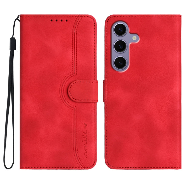 Custodia in pelle con motivo a cuore per Samsung Galaxy S25 FE, S25, S25+ e S25