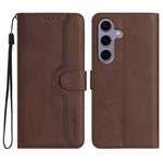 Custodia in pelle con motivo a cuore per Samsung Galaxy S25 FE, S25, S25+ e S25