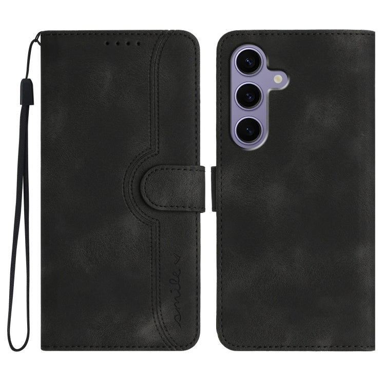 Custodia in pelle con motivo a cuore per Samsung Galaxy S25 FE, S25, S25+ e S25