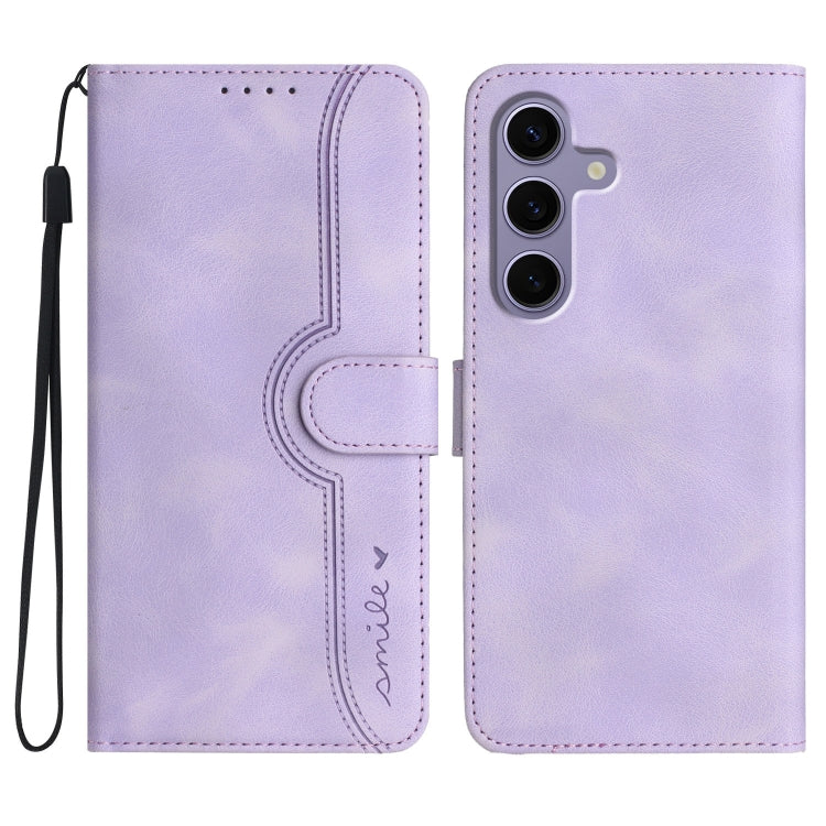 Custodia in pelle con motivo a cuore per Samsung Galaxy S25 FE, S25, S25+ e S25
