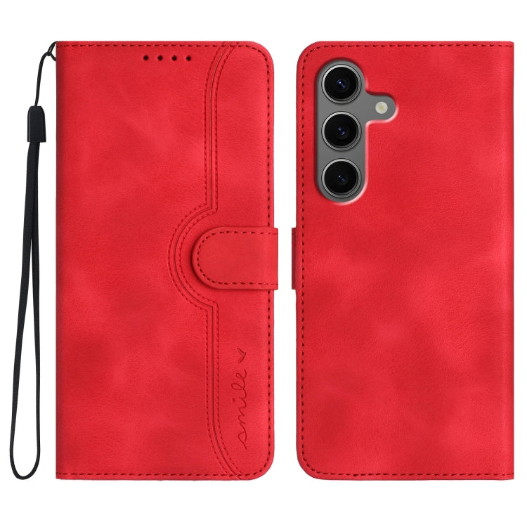 Custodia in pelle con motivo a cuore per Samsung Galaxy S25 FE, S25, S25+ e S25