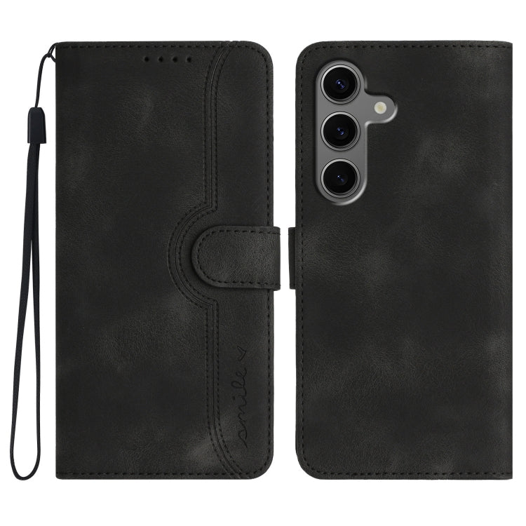 Custodia in pelle con motivo a cuore per Samsung Galaxy S25 FE, S25, S25+ e S25