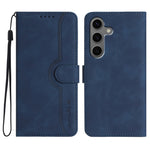 Custodia in pelle con motivo a cuore per Samsung Galaxy S25 FE, S25, S25+ e S25