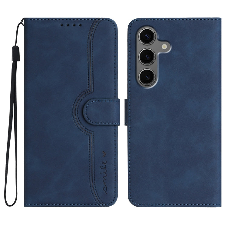 Custodia in pelle con motivo a cuore per Samsung Galaxy S25 FE, S25, S25+ e S25