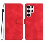 Custodia in pelle con motivo a cuore per Samsung Galaxy S25 FE, S25, S25+ e S25