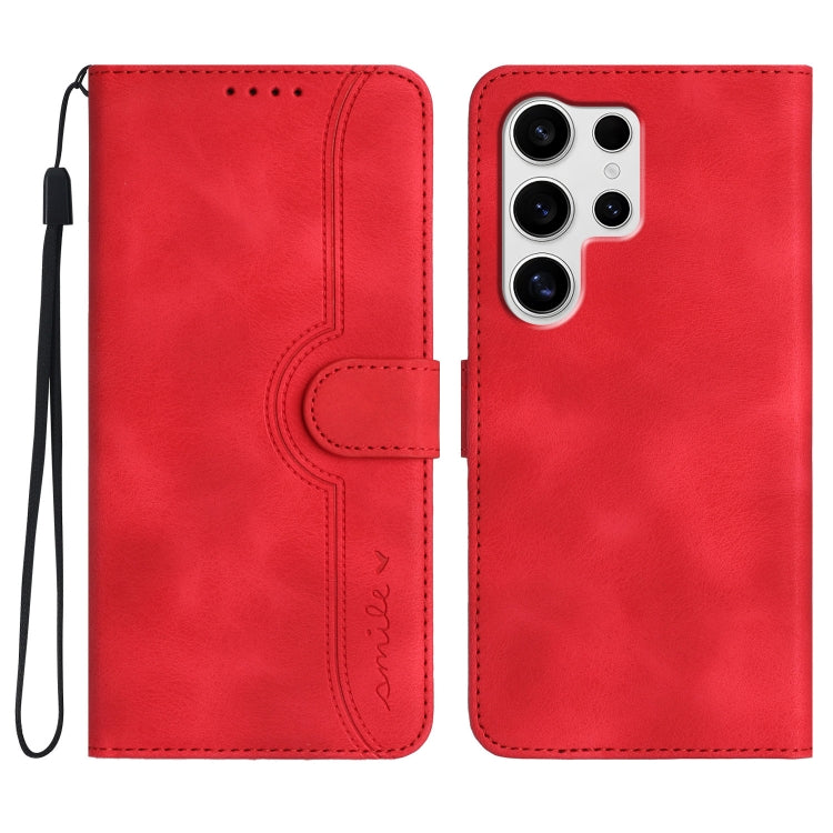 Custodia in pelle con motivo a cuore per Samsung Galaxy S25 FE, S25, S25+ e S25