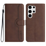 Custodia in pelle con motivo a cuore per Samsung Galaxy S25 FE, S25, S25+ e S25