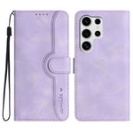 Custodia in pelle con motivo a cuore per Samsung Galaxy S25 FE, S25, S25+ e S25
