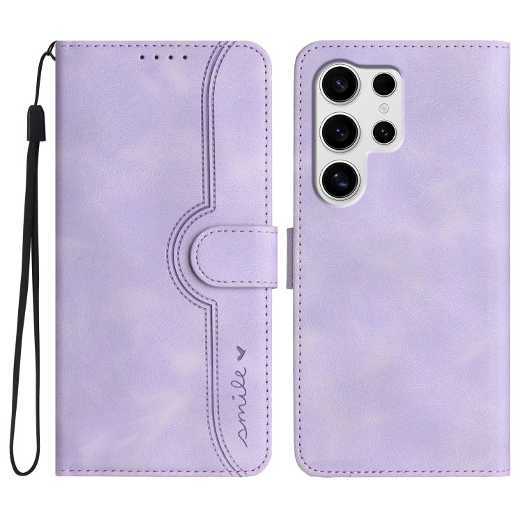 Custodia in pelle con motivo a cuore per Samsung Galaxy S25 FE, S25, S25+ e S25