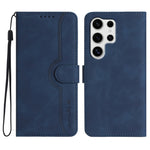 Custodia in pelle con motivo a cuore per Samsung Galaxy S25 FE, S25, S25+ e S25