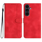 Custodia in pelle con motivo a cuore per Samsung Galaxy S25 FE, S25, S25+ e S25
