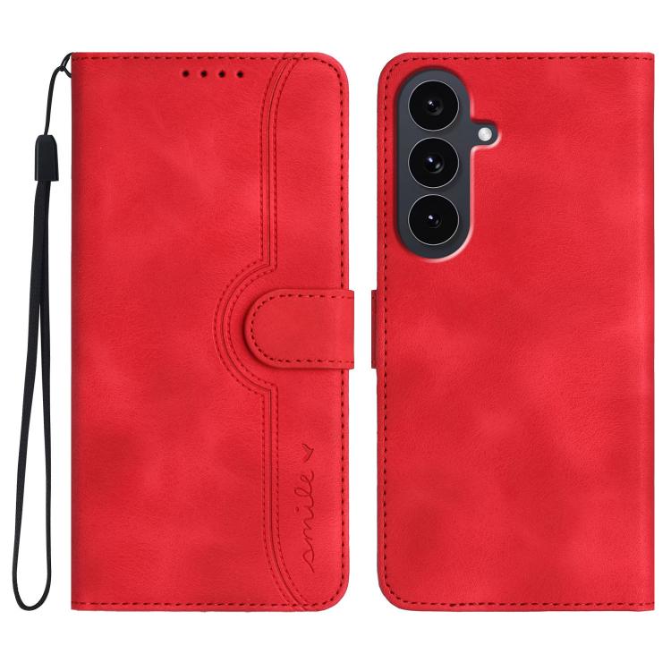 Custodia in pelle con motivo a cuore per Samsung Galaxy S25 FE, S25, S25+ e S25