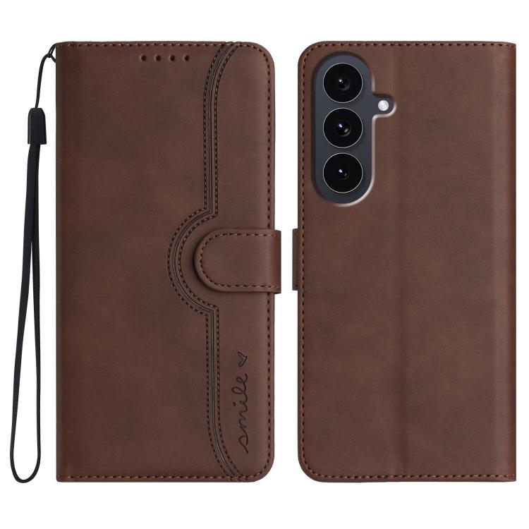 Custodia in pelle con motivo a cuore per Samsung Galaxy S25 FE, S25, S25+ e S25
