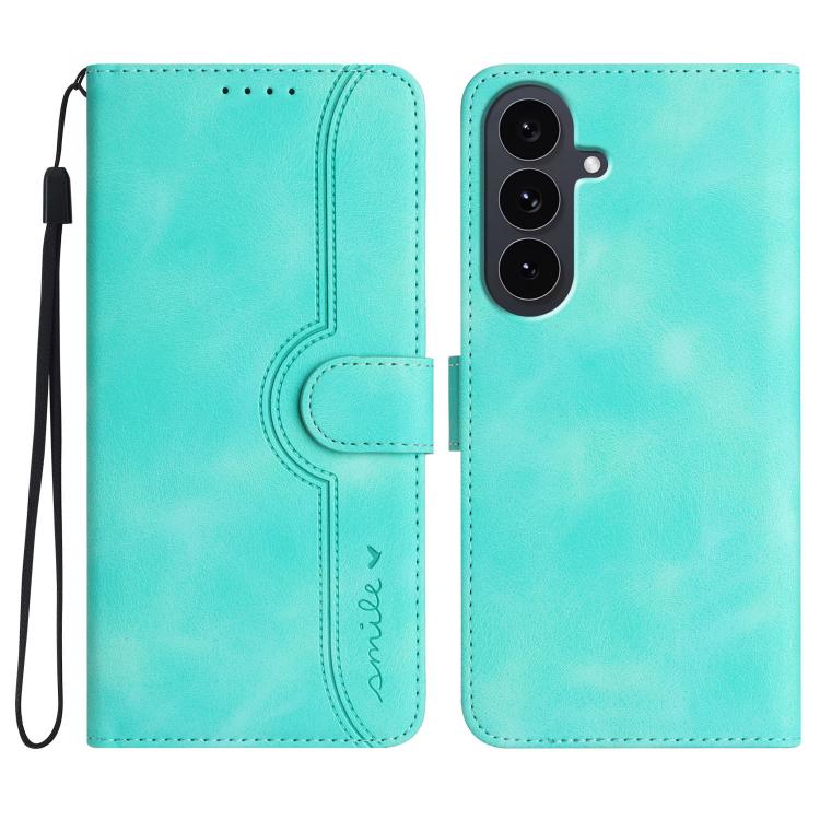 Custodia in pelle con motivo a cuore per Samsung Galaxy S25 FE, S25, S25+ e S25