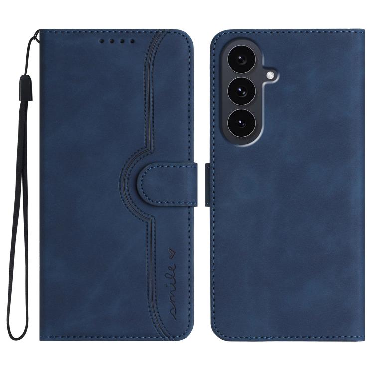 Custodia in pelle con motivo a cuore per Samsung Galaxy S25 FE, S25, S25+ e S25