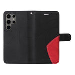 Custodia in pelle bicolore con cerniera per Galaxy S25 Ultra 5G