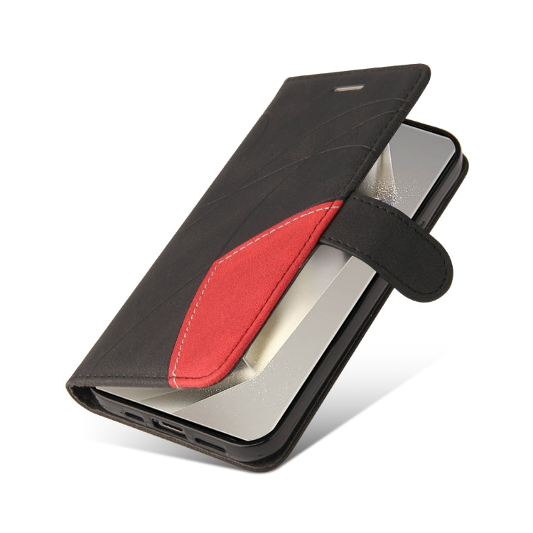 Custodia in pelle bicolore con cerniera per Galaxy S25 Ultra 5G
