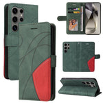 Custodia in pelle bicolore con cerniera per Galaxy S25 Ultra 5G