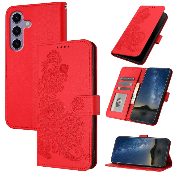 Custodia in pelle con stampa fiori di Datura per Samsung Galaxy S26, S25 FE e