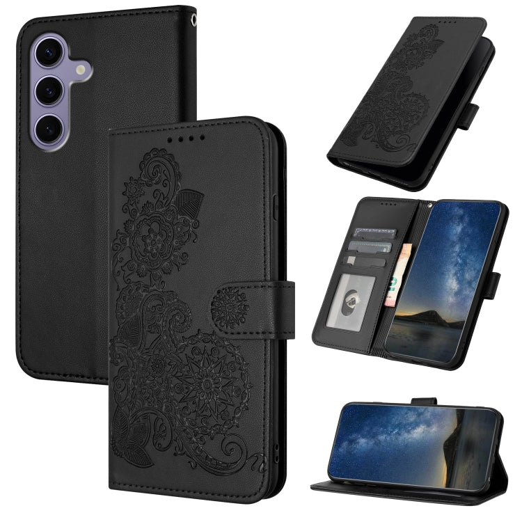 Custodia in pelle con stampa fiori di Datura per Samsung Galaxy S26, S25 FE e