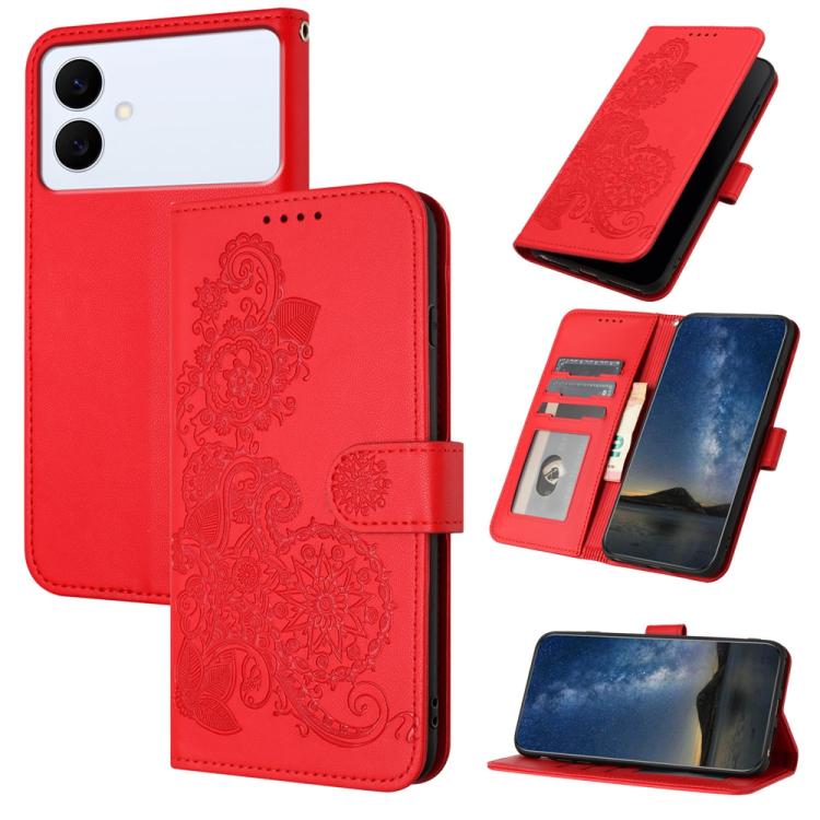 Custodia in pelle con stampa fiori di Datura per Galaxy S26 FE 5G, Samsung