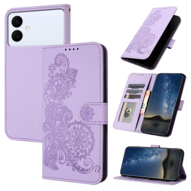 Custodia in pelle con stampa fiori di Datura per Galaxy S26 FE 5G, Samsung