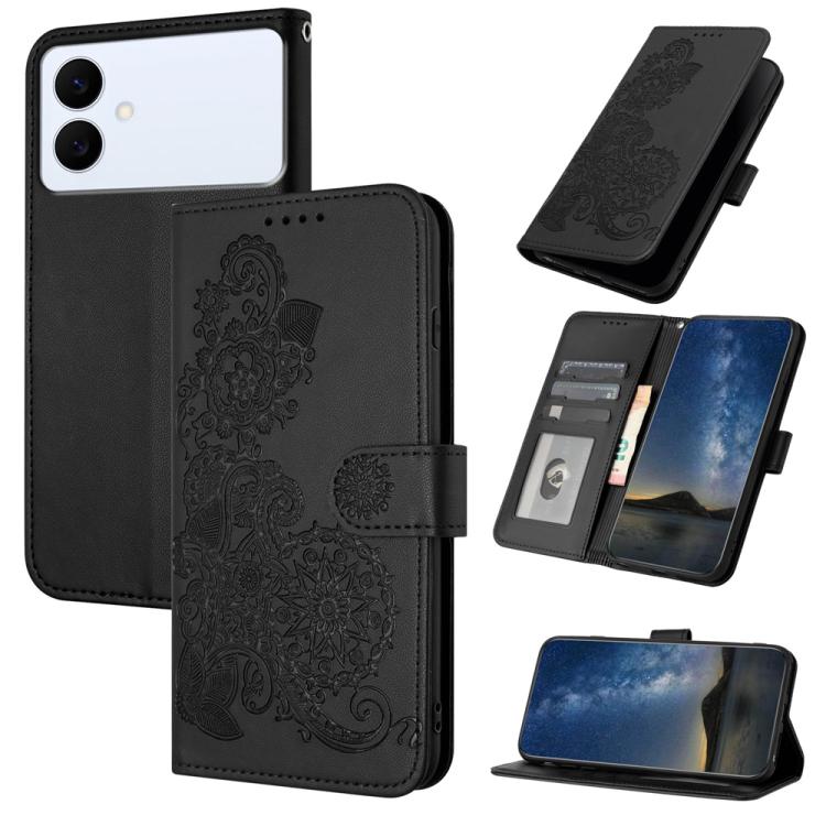Custodia in pelle con stampa fiori di Datura per Galaxy S26 FE 5G, Samsung