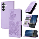 Custodia in pelle con stampa fiori di Datura per Samsung Galaxy S26, S25 FE e
