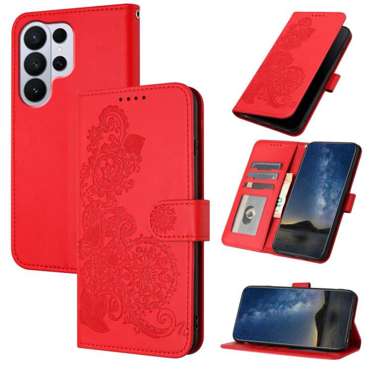 Custodia in pelle con stampa fiori di Datura per Galaxy S26 FE 5G, Samsung