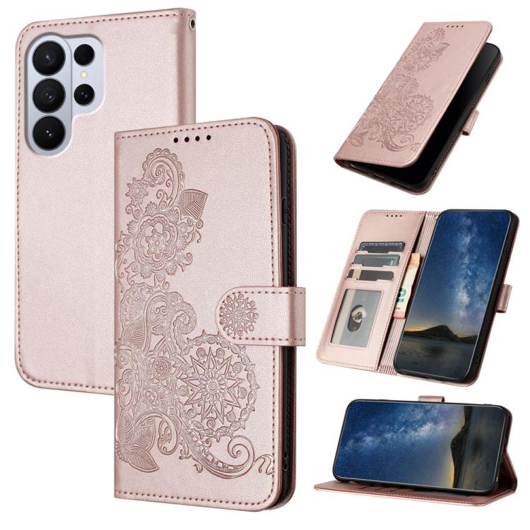 Custodia in pelle con stampa fiori di Datura per Galaxy S26 FE 5G, Samsung
