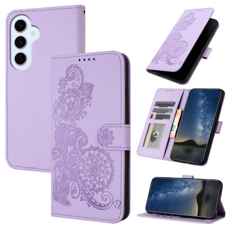 Custodia in pelle con stampa fiori di Datura per Galaxy S26 FE 5G, Samsung