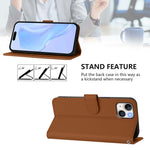 Custodia per telefono in pelle tinta unita effetto pelle con cordino, For iPhone 15 Plus