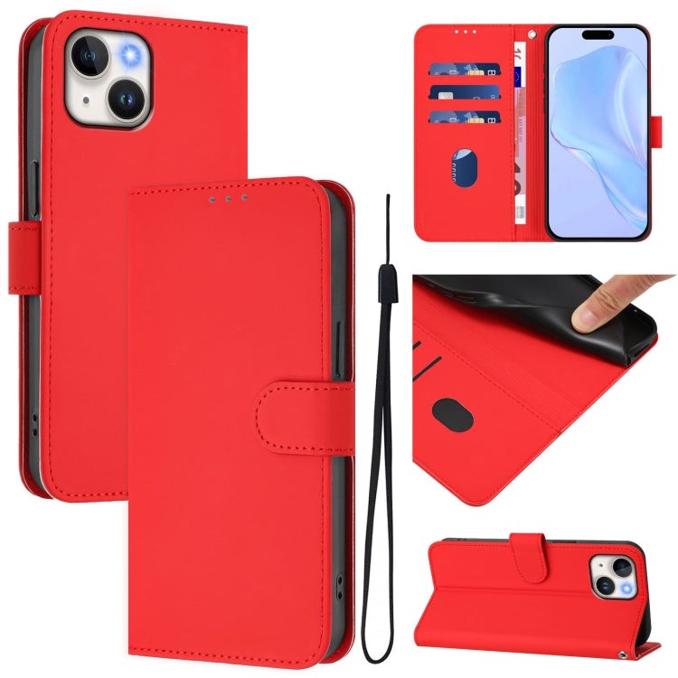 Custodia per telefono in pelle tinta unita effetto pelle con cordino, For iPhone 13 mini