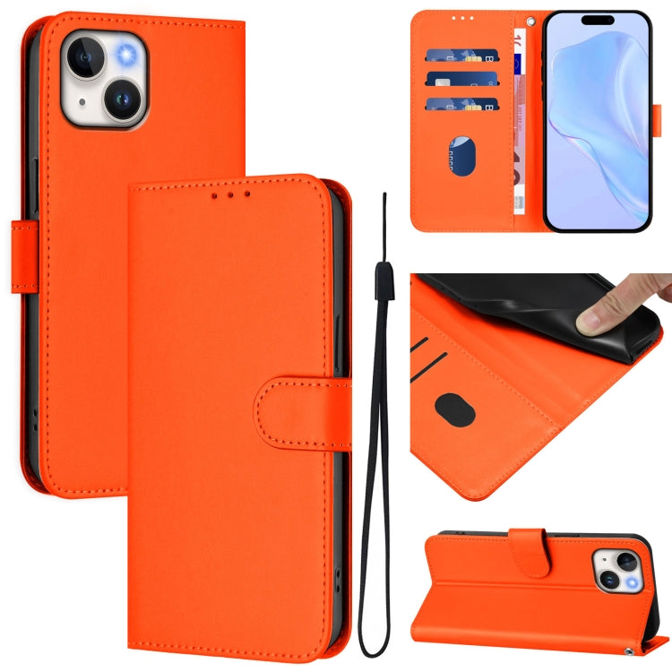 Custodia per telefono in pelle tinta unita effetto pelle con cordino, For iPhone 13 mini
