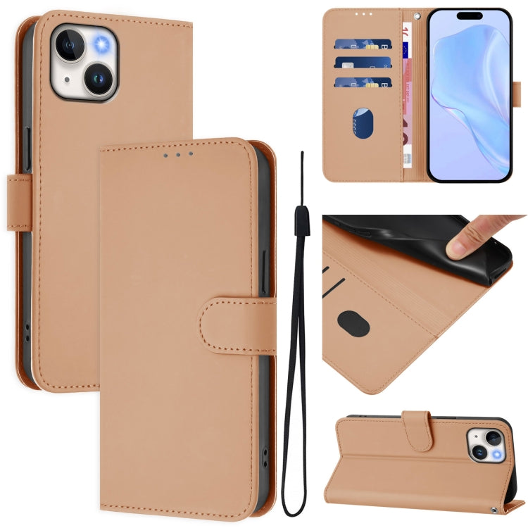 Custodia per telefono in pelle tinta unita effetto pelle con cordino, For iPhone 13 mini