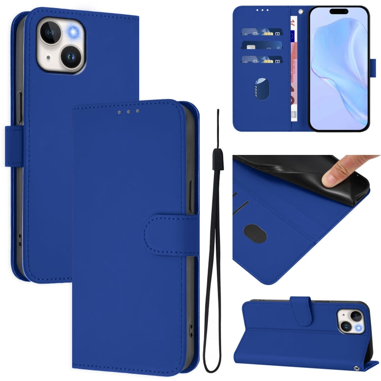 Custodia per telefono in pelle tinta unita effetto pelle con cordino, For iPhone 13 mini