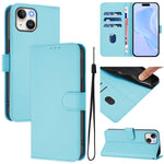 Custodia per telefono in pelle tinta unita effetto pelle con cordino, For iPhone 13 mini