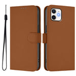 Custodia per telefono in pelle tinta unita effetto pelle con cordino, For iPhone 11
