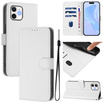 Custodia per telefono in pelle tinta unita effetto pelle con cordino, For iPhone 11