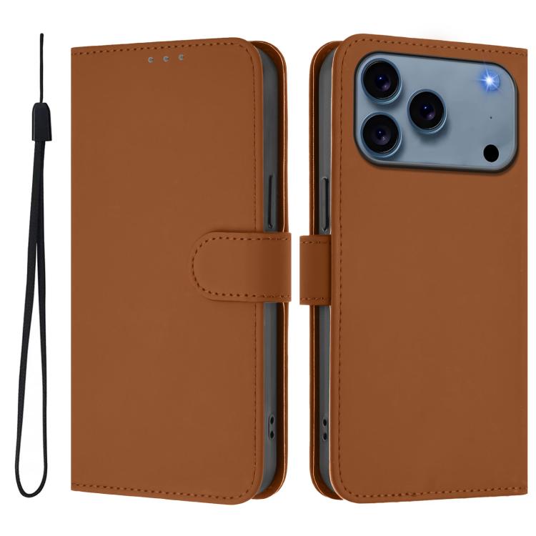Custodia per telefono in pelle tinta unita effetto pelle con cordino, For iPhone 17e / 16e