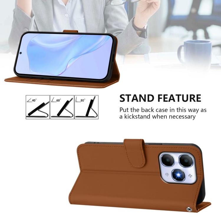 Custodia per telefono in pelle tinta unita effetto pelle con cordino, For iPhone 17e / 16e