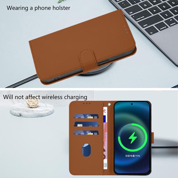Custodia per telefono in pelle tinta unita effetto pelle con cordino, For iPhone 17e / 16e