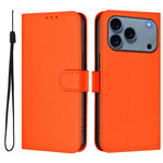 Custodia per telefono in pelle tinta unita effetto pelle con cordino, For iPhone 17e / 16e