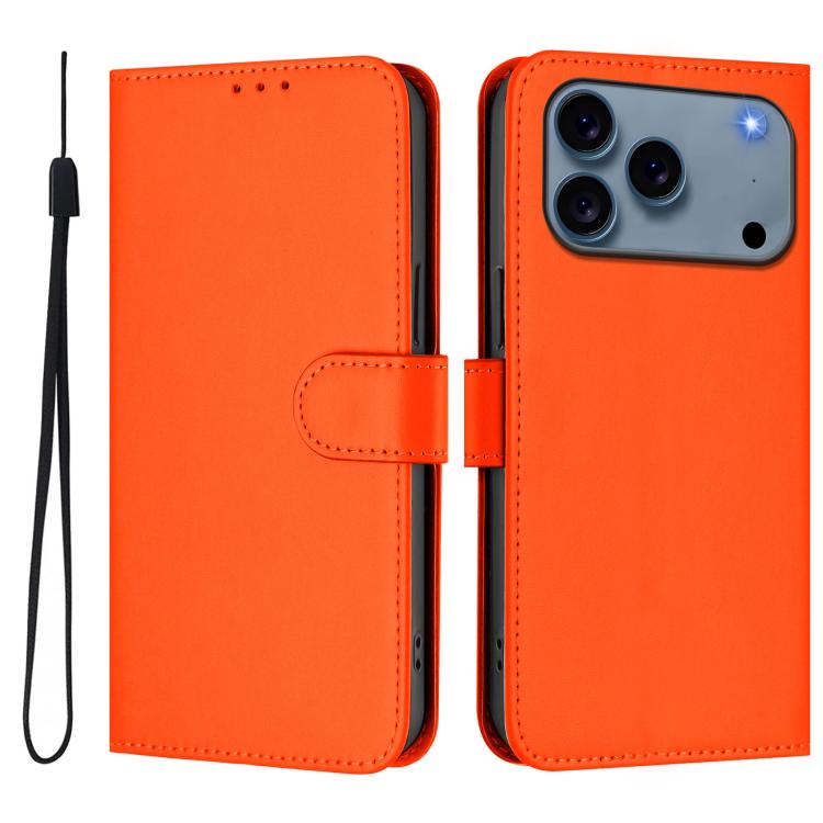Custodia per telefono in pelle tinta unita effetto pelle con cordino, For iPhone 17e / 16e